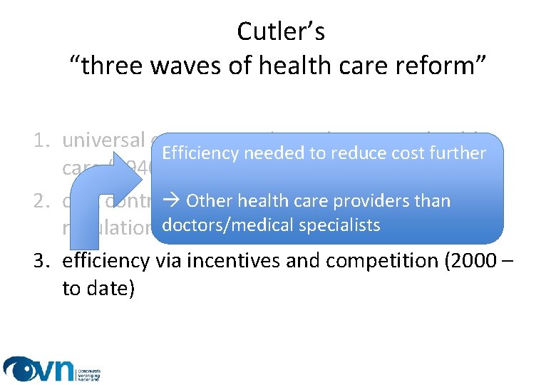 Cutler’s “three waves of health care reform” 1. universal coverage and equal access to