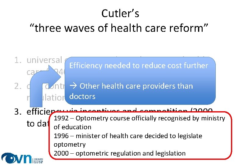 Cutler’s “three waves of health care reform” 1. universal coverage and equal access to