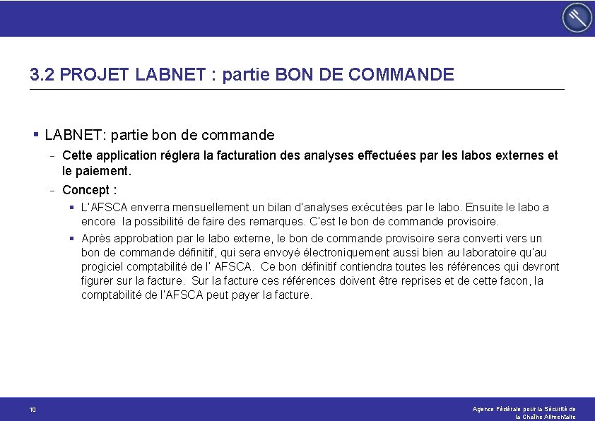 3. 2 PROJET LABNET : partie BON DE COMMANDE § LABNET: partie bon de