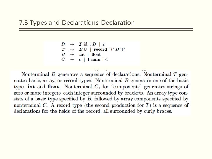 7. 3 Types and Declarations-Declaration 