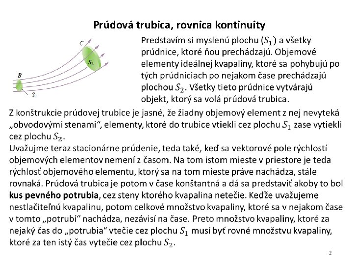 Prúdová trubica, rovnica kontinuity 2 