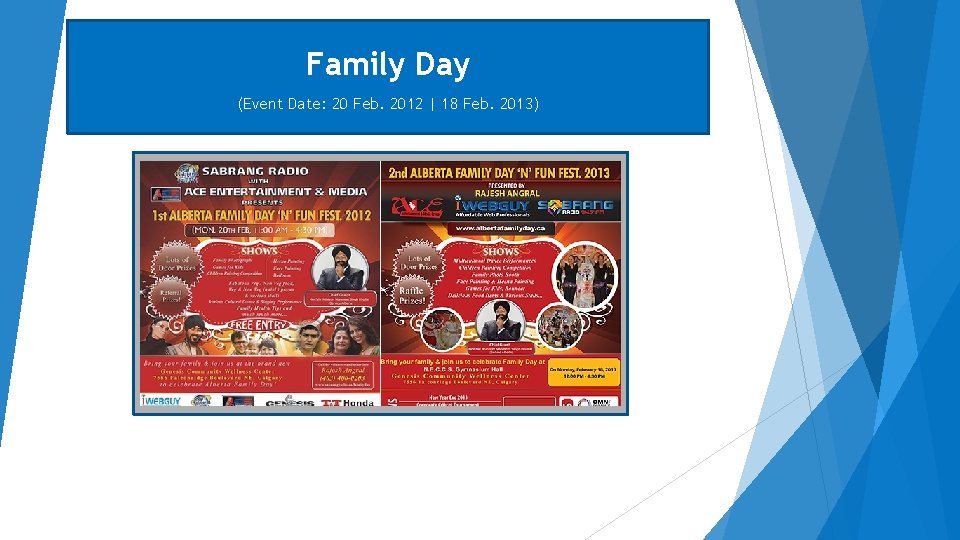 Family Day (Event Date: 20 Feb. 2012 | 18 Feb. 2013) 