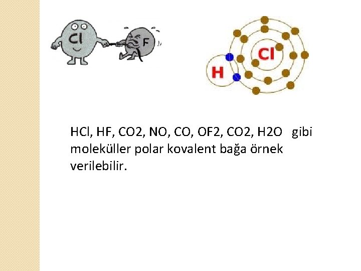 HCl, HF, CO 2, NO, CO, OF 2, CO 2, H 2 O gibi