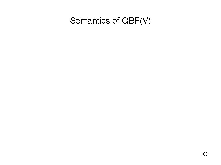 Semantics of QBF(V) 86 
