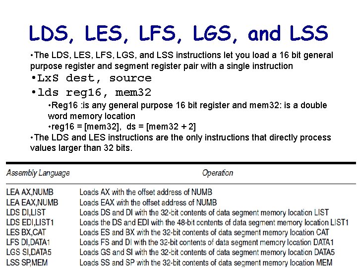 LDS, LES, LFS, LGS, and LSS • The LDS, LES, LFS, LGS, and LSS