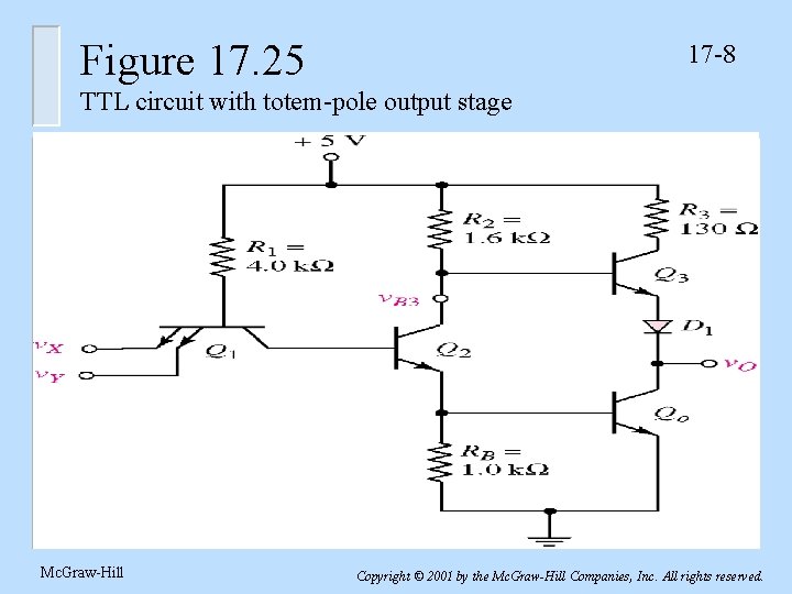 Figure 17. 25 17 -8 TTL circuit with totem-pole output stage Mc. Graw-Hill Copyright