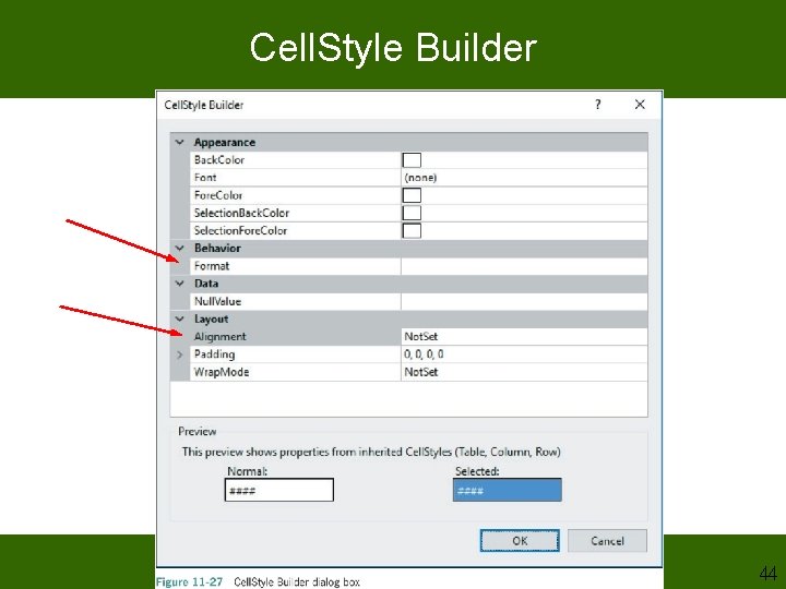 Cell. Style Builder 44 Cell. Style Builder 44