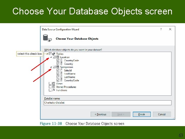 Choose Your Database Objects screen 63 Choose Your Database Objects screen 63