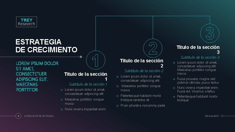 ESTRATEGIA DE CRECIMIENTO 1 LOREM IPSUM DOLOR SIT AMET, CONSECTETUER Título de la sección