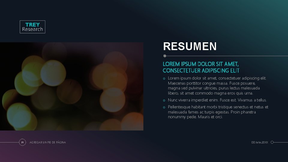 RESUMEN LOREM IPSUM DOLOR SIT AMET, CONSECTETUER ADIPISCING ELIT o Lorem ipsum dolor sit