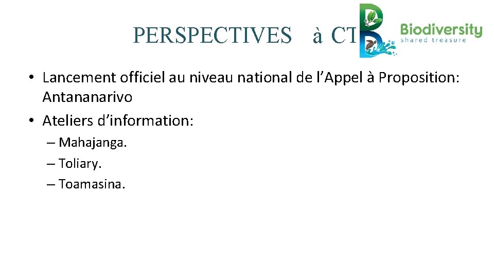 PERSPECTIVES à CT • Lancement officiel au niveau national de l’Appel à Proposition: Antananarivo