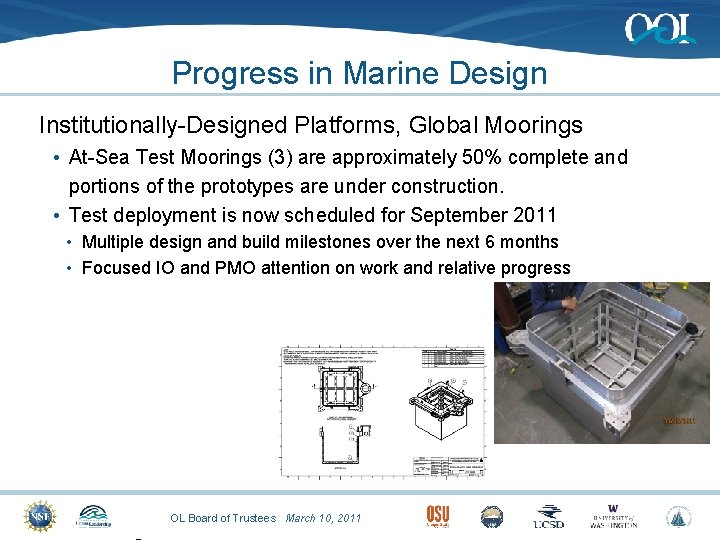 Progress in Marine Design Institutionally-Designed Platforms, Global Moorings • At-Sea Test Moorings (3) are