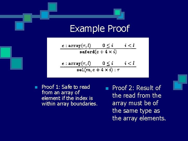 Example Proof n Proof 1: Safe to read from an array of element if