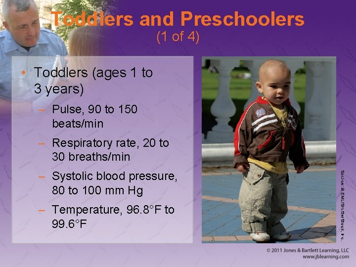 Toddlers and Preschoolers (1 of 4) • Toddlers (ages 1 to 3 years) –