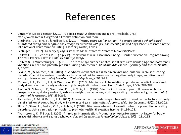 References • • • Center for Media Literacy. (2011). Media Literacy- A definition and