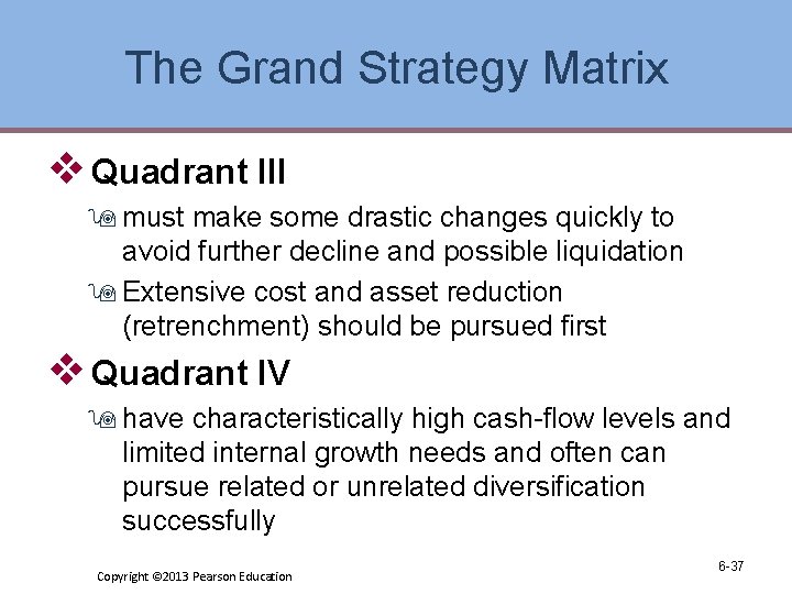 The Grand Strategy Matrix v Quadrant III 9 must make some drastic changes quickly