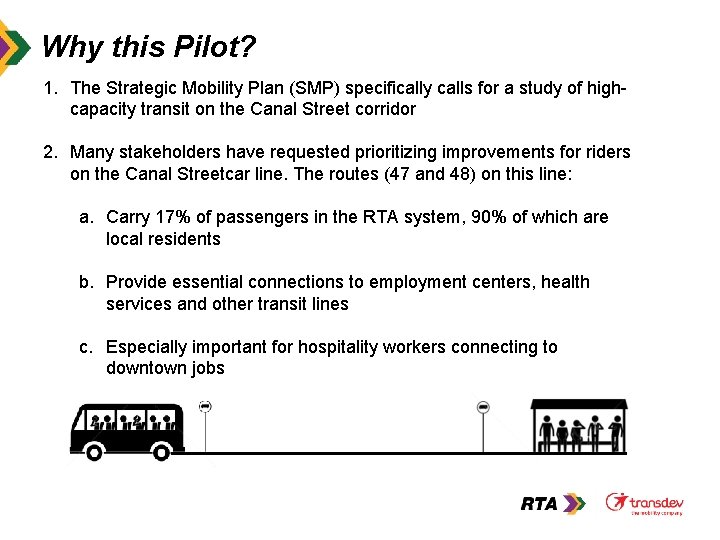 Why this Pilot? 1. The Strategic Mobility Plan (SMP) specifically calls for a study