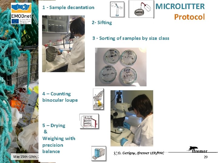 MICROLITTER Protocol 1 - Sample decantation 2 - Sifting 3 - Sorting of samples