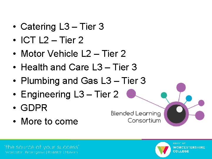  • • Catering L 3 – Tier 3 ICT L 2 – Tier