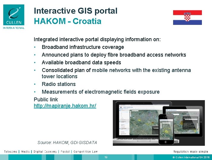 Interactive GIS portal HAKOM - Croatia Integrated interactive portal displaying information on: • Broadband