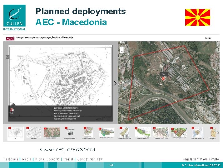 Planned deployments AEC - Macedonia Source: AEC, GDi GISDATA 24 © Cullen International SA