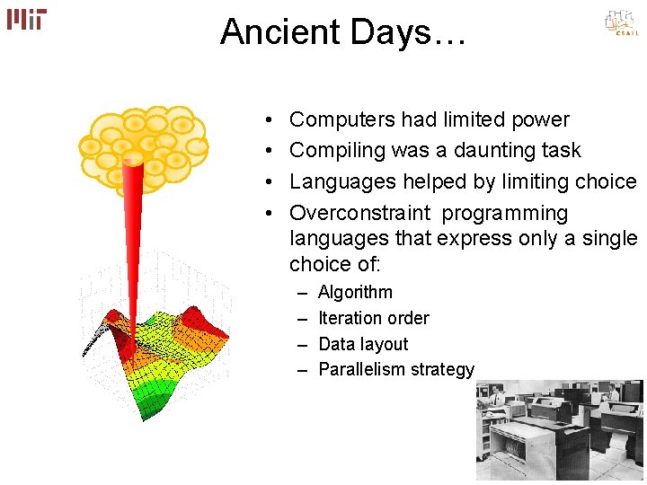 Ancient Days… • • Computers had limited power Compiling was a daunting task Languages