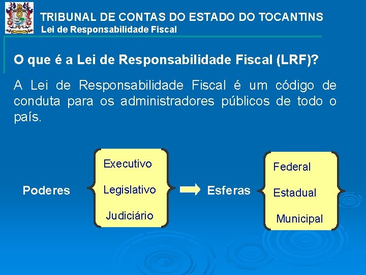 TRIBUNAL DE CONTAS DO ESTADO DO TOCANTINS Lei de Responsabilidade Fiscal O que é