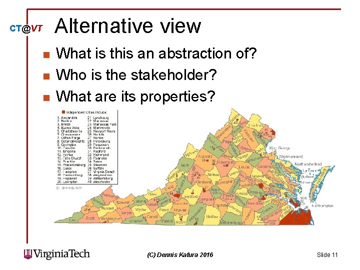 Alternative view CT@VT n n n What is this an abstraction of? Who is
