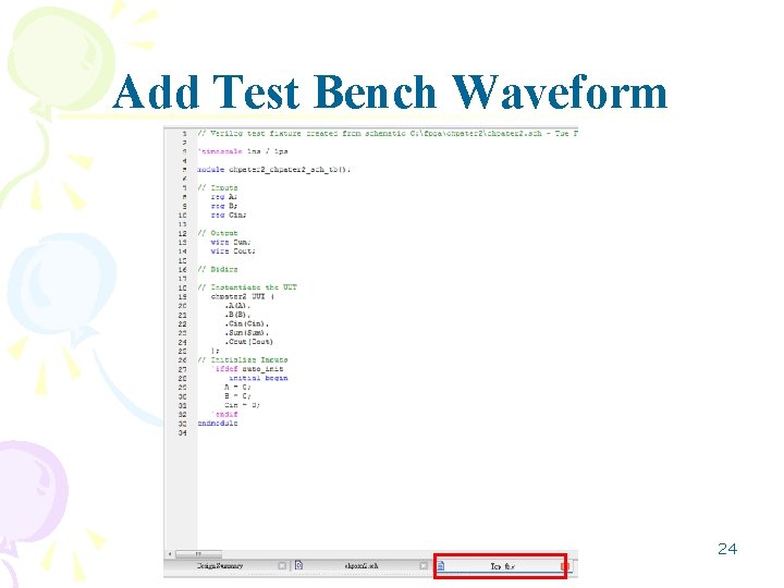 Add Test Bench Waveform 24 