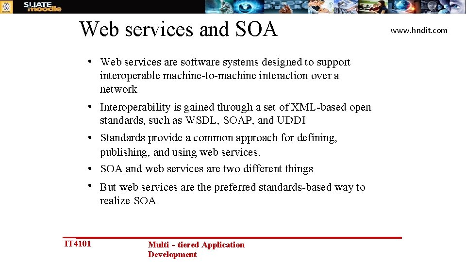 Web services and SOA • Web services are software systems designed to support interoperable