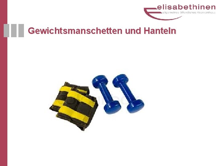 Gewichtsmanschetten und Hanteln 