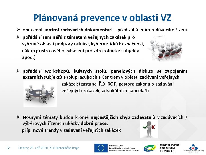 Plánovaná prevence v oblasti VZ Ø obnovení kontrol zadávacích dokumentací – před zahájením zadávacího