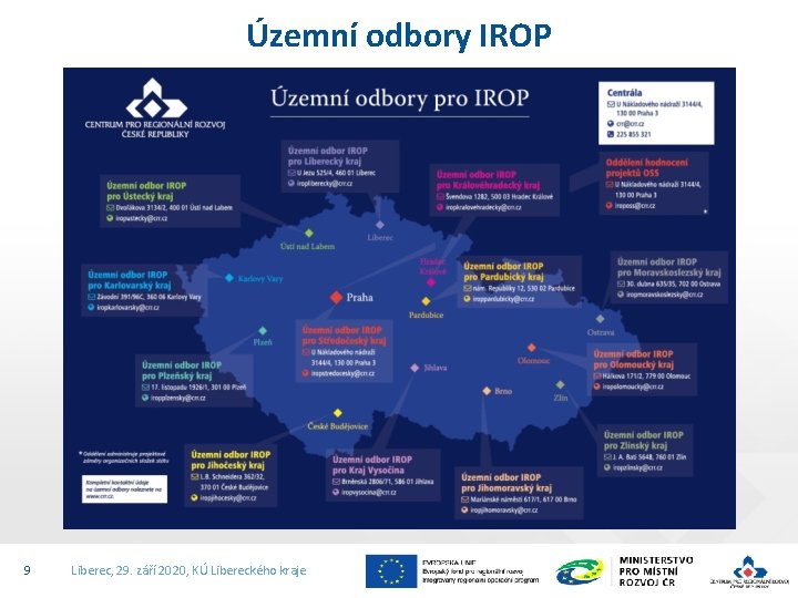 Územní odbory IROP 9 Liberec, 29. září 2020, KÚ Libereckého kraje 