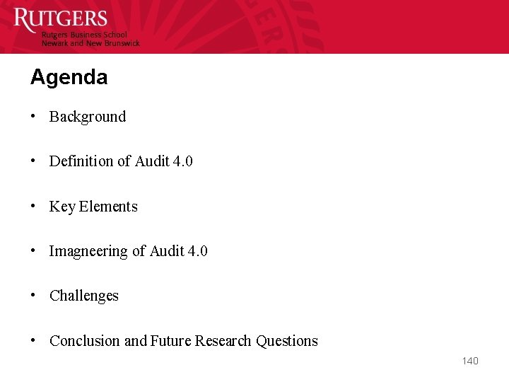 Agenda • Background • Definition of Audit 4. 0 • Key Elements • Imagneering