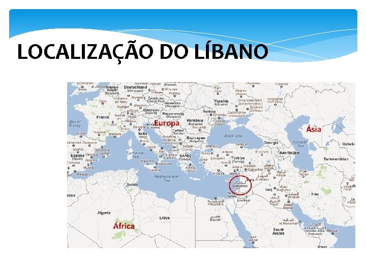 LOCALIZAÇÃO DO LÍBANO 