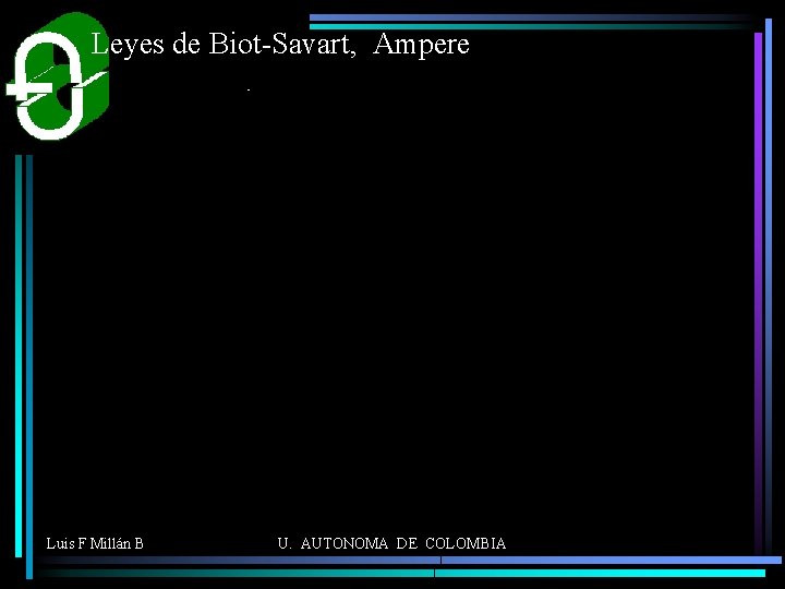 Leyes de Biot-Savart, Ampere Luis F Millán B U. AUTONOMA DE COLOMBIA 