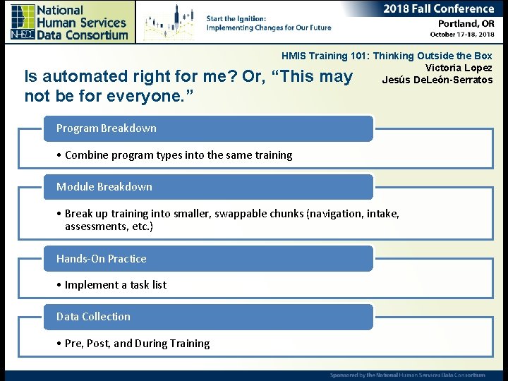 HMIS Training 101: Thinking Outside the Box Victoria Lopez Jesús De. León-Serratos Is automated