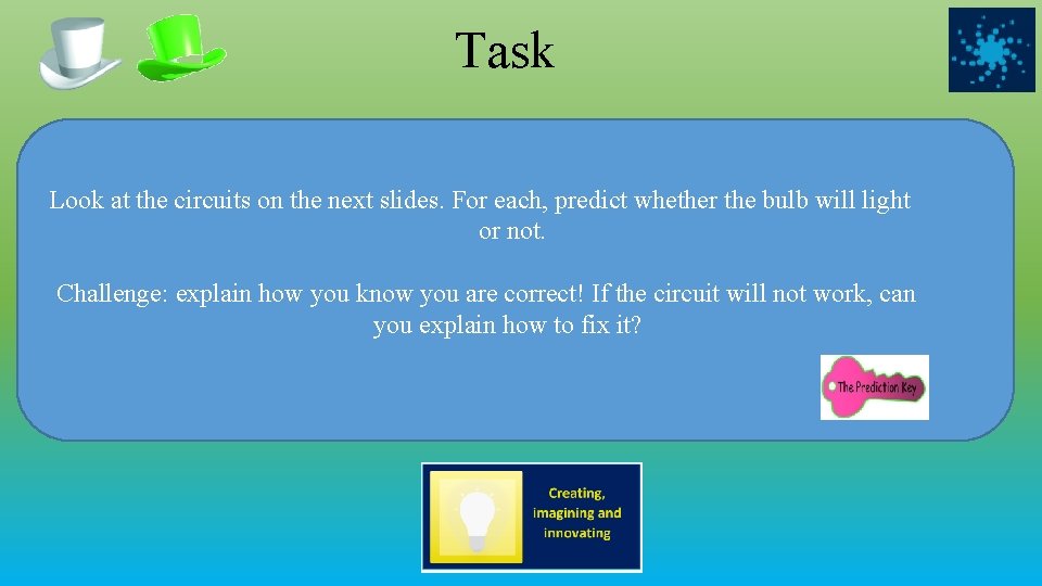 Task Look at the circuits on the next slides. For each, predict whether the
