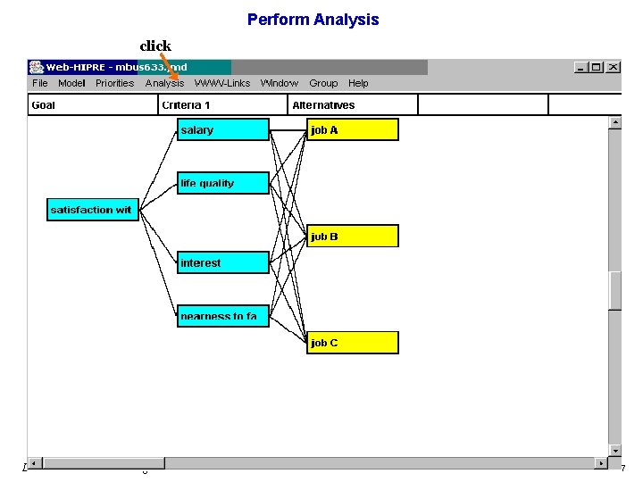 Perform Analysis click Dr. Chen – Business Intelligence AHP - 27 