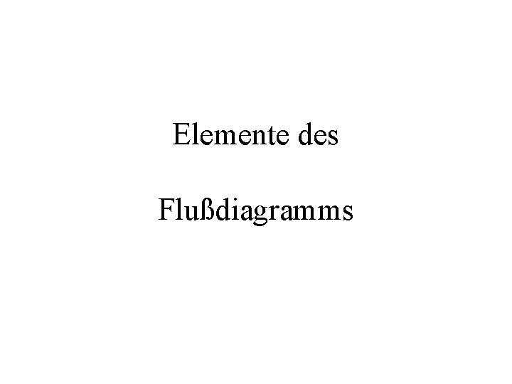 Elemente des Flußdiagramms 