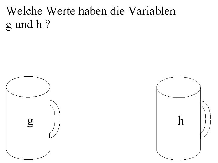 Welche Werte haben die Variablen g und h ? g h 