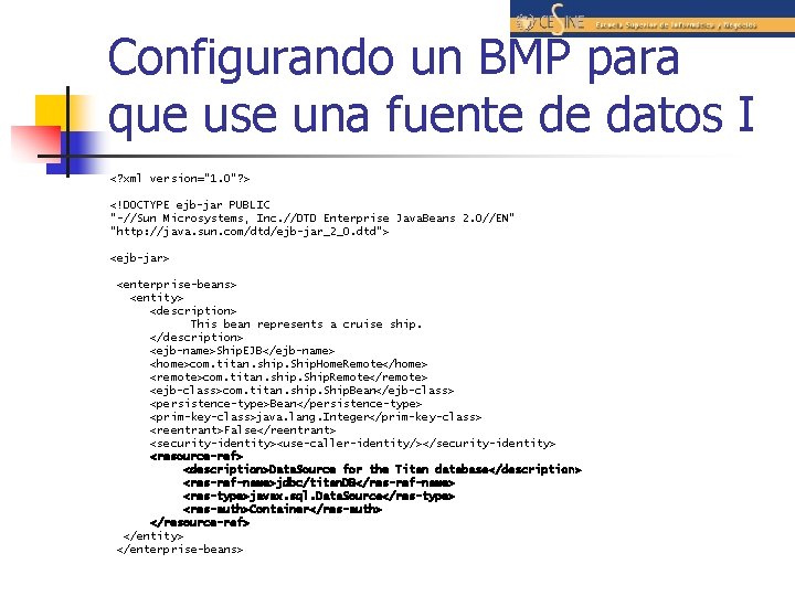 Configurando un BMP para que use una fuente de datos I <? xml version="1.