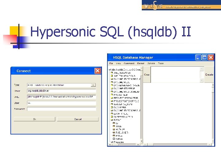 Hypersonic SQL (hsqldb) II 