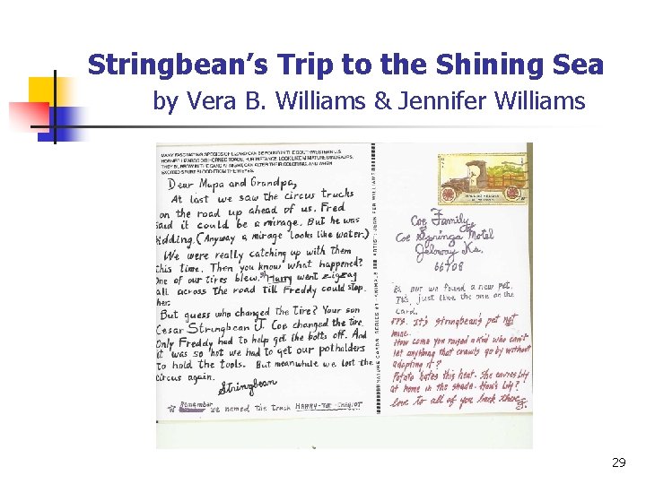 Stringbean’s Trip to the Shining Sea by Vera B. Williams & Jennifer Williams 29