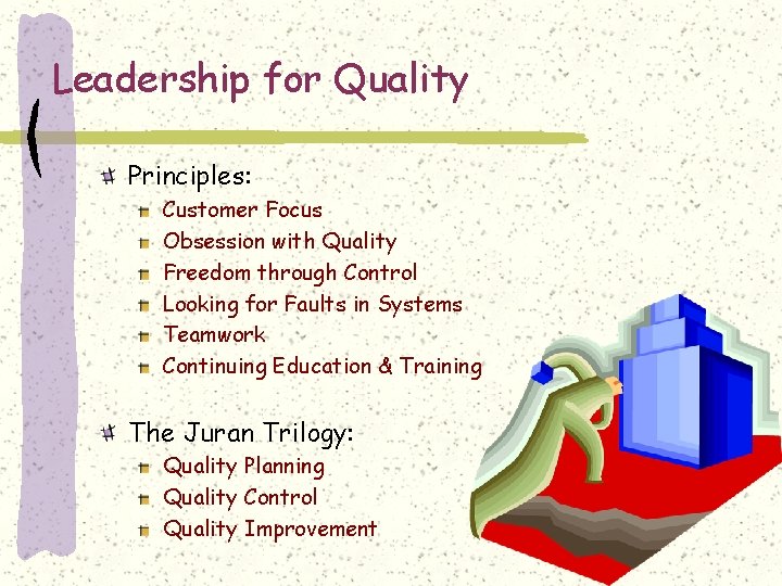 Leadership for Quality Principles: Customer Focus Obsession with Quality Freedom through Control Looking for