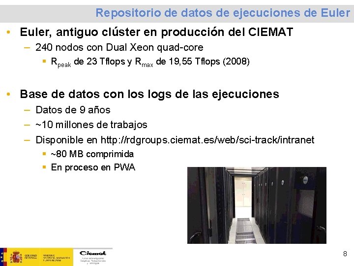 Repositorio de datos de ejecuciones de Euler • Euler, antiguo clúster en producción del