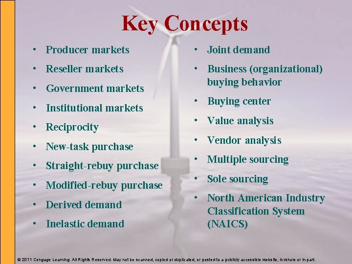 Key Concepts • Producer markets • Joint demand • Reseller markets • Business (organizational)