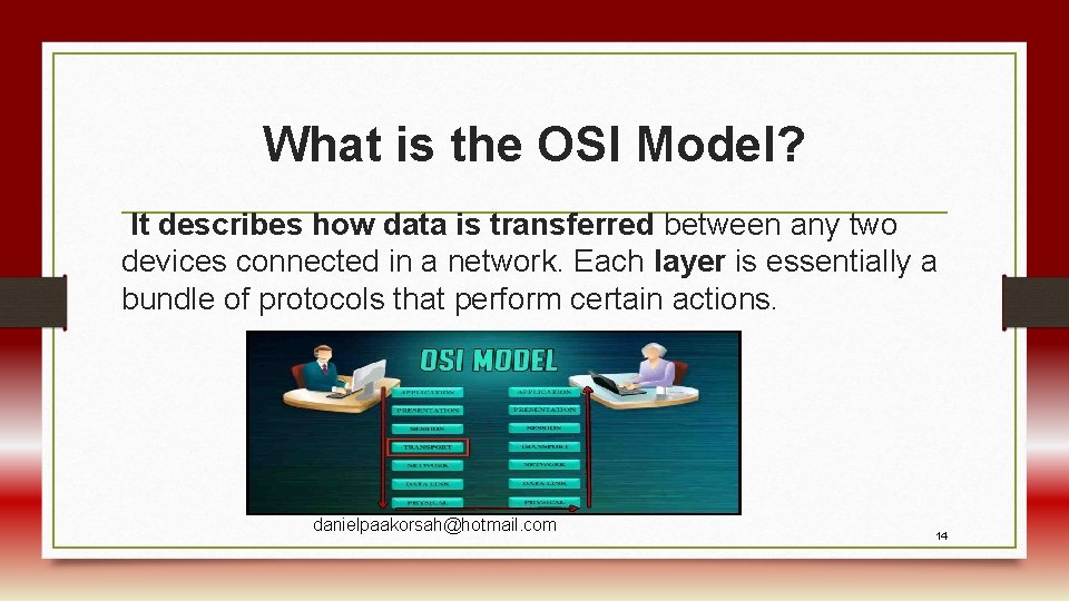What is the OSI Model? It describes how data is transferred between any two