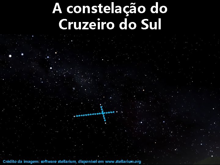 A constelação do Cruzeiro do Sul Crédito da imagem: software stellarium, disponível em www.