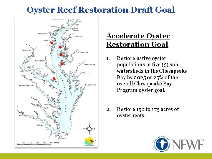 Oyster Reef Restoration Draft Goal Accelerate Oyster Restoration Goal 1. Restore native oyster populations